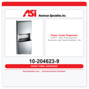ASI 10-204623-9 Roval™ Surface Mounted Paper Towel Dispenser & Removable 3 gal. Waste Receptacle – Multi/C-Fold