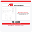ASI 10-64623 Simplicity™ - Paper Towel Disp. & Waste Receptacle - Multi, C-Fold - 2.2 gal. Recessed