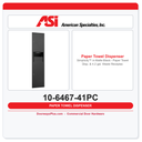 ASI 10-6467-41PC Simplicity™ Matte Black Recessed Paper Towel Dispenser & 4.2 gal. Waste Receptacle – Multi/C-Fold, Powder Coated