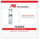 ASI 10-64676 Simplicity™ Recessed Paper Towel Dispenser & 7 Gal. Waste Receptacle – Multi/C-Fold