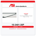 ASI 10-3401-30P Peened Straight Grab Bar 30" Exposed Flange 1-1/4" OD