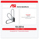 ASI 10-3514 Swing Up Grab Bar 1-1/2" OD Smooth Surface Mounted