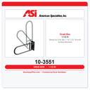 ASI 10-3551 Swing-Up Grab Bar 1-1/2" O.D. Smooth Surface Mounted