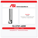 ASI 10-3701-48W Snap Flange (1-1/4" O.D) White Powder Coated Finish - Straight Grab Bar, 48”