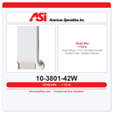 ASI 10-3801-42W Snap Flange (1-1/2" O.D) White Powder Coated Finish - Straight Grab Bar, 42”