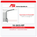 ASI 10-3833-RP Snap Flange (1-1/2" O.D) Peened-Wall to Floor 30” x 33” w/Outrigger - Right Hand