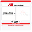 ASI 10-3860-P Snap Flange (1-1/2" O.D) Peened - Horizontal Grab Bar, 30” x 18”