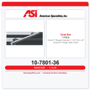 ASI 10-7801-36 Omara™ Straight Grab Bar | 1-1/2" OD x 36" Screw-On Flange, Satin Finish