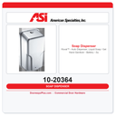 ASI 10-20364 Roval™ Auto Liquid Soap & Gel Hand Sanitizer Dispenser – Battery – Surface/Stand Mounted