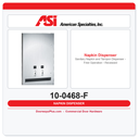 ASI 10-0468-F Sanitary Napkin and Tampon Dispenser - Free Operation - Recessed