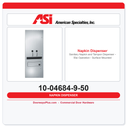 ASI 10-04684-9-50 Sanitary Napkin and Tampon Dispenser - 50¢ Operation - Surface Mounted