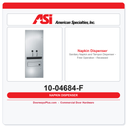 ASI 10-04684-F Sanitary Napkin and Tampon Dispenser - Free Operation - Recessed