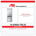 ASI 10-04684-TM-25 Recessed Dual Napkin & Tampon Vendor with Disposal – 25¢