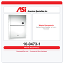 ASI 10-0473-1 Sanitary Waste Disposal - w/ Lock - Recessed