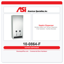 ASI 10-0864-F Sanitary Napkin and Tampon Dispenser - Free Operation - Surface Mounted