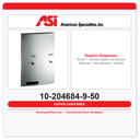 ASI 10-204684-9-50 Roval™ Dual Sanitary Napkin & Tampon Vendor – 50¢ Surface Mounted