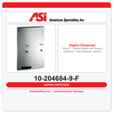 ASI 10-204684-9-F Roval Dual Sanitary Napkin & Tampon Dispenser – Free Vend – Surface Mounted