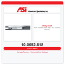 ASI 10-0692-818 Shelf - Stainless Steel - 8”D X 18”L - Surface Mounted