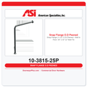 ASI 10-3815-25P Snap Flange (1-1/2" O.D) Peened - Wall to Floor: 30” x 33” w/ Toilet Tissue Holder