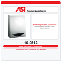 ASI 10-0512 Bulk Disposables Dispenser - Large - Surface Mounted