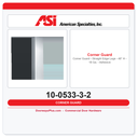 ASI 10-0533-3-2 Corner Guard - Straight Edge Legs - 48” H - 18 Ga. - Adhesive
