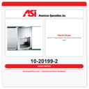 ASI 10-20199-2 Roval™ High-Speed Recessed Hand Dryer 240V