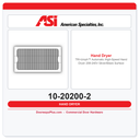 ASI 10-20200-2 TRI-Umph™ Automatic High-Speed Hand Dryer 208-240V Silver/Black Surface Mounted
