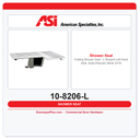 ASI 10-8206-L Folding Shower Seat – L-Shaped Left Hand ADA, Solid Phenolic White 33"W