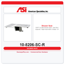 ASI 10-8206-SC-R SOFT CLOSE Shower Seat - Gas Strut supports - Right Hand ADA L-Shape - White Solid Phenoic