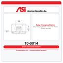 ASI 10-9014 Baby Changing Station - Horizontal - Plastic - Surface Mounted
