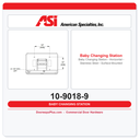 ASI 10-9018-9 Baby Changing Station - Horizontal - Stainless Steel - Surface Mounted