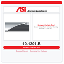 ASI 10-1201-B Shower Curtain Rod - Curved w/ Mounting Brackets - 1" Dia. 60" L