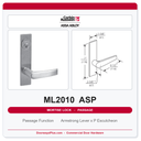 Corbin Russwin ML2010 ASP Passage or Closet Mortise Latchset | Grade 1 Commercial