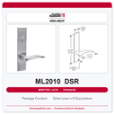 Corbin Russwin ML2010 DSR Passage or Closet Mortise Latchset | Grade 1 Commercial