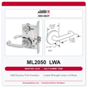 Corbin Russwin ML2050 LWA Half Dummy Trim | Grade 1 Commercial