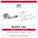 Corbin Russwin ML2070 CSA Full Dummy Trim | Grade 1 Commercial