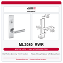 Corbin Russwin ML2080 RWR Half Active Dummy Trim | Grade 1 Commercial