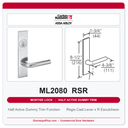Corbin Russwin ML2080 RSR Half Active Dummy Trim | Grade 1 Commercial