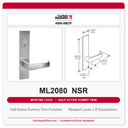 Corbin Russwin ML2080 NSR Half Active Dummy Trim | Grade 1 Commercial