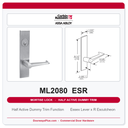 Corbin Russwin ML2080 ESR Half Active Dummy Trim | Grade 1 Commercial