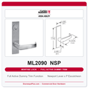 Corbin Russwin ML2090 NSP Full Active Dummy Trim | Grade 1 Commercial