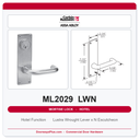 Corbin Russwin ML2029 LWN Hotel or Motel Mortise Lockset | Grade 1 Commercial