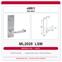 Corbin Russwin ML2029 LSM Hotel or Motel Mortise Lockset | Grade 1 Commercial