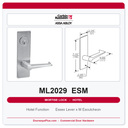 Corbin Russwin ML2029 ESM Hotel or Motel Mortise Lockset | Grade 1 Commercial