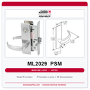 Corbin Russwin ML2029 PSM Hotel or Motel Mortise Lockset | Grade 1 Commercial