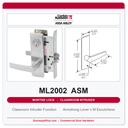 Corbin Russwin ML2002 ASM Classroom Intruder Mortise Lockset | Grade 1 Commercial