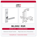 Corbin Russwin ML2052 RSR Classroom Intruder Mortise Lockset | Grade 1 Commercial