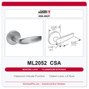 Corbin Russwin ML2052 CSA Classroom Intruder Mortise Lockset | Grade 1 Commercial