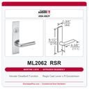 Corbin Russwin ML2062 RSR Intruder Deadbolt Mortise Lockset | Grade 1 Commercial