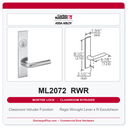 Corbin Russwin ML2072 RWR Classroom Intruder Mortise Lockset | Grade 1 Commercial